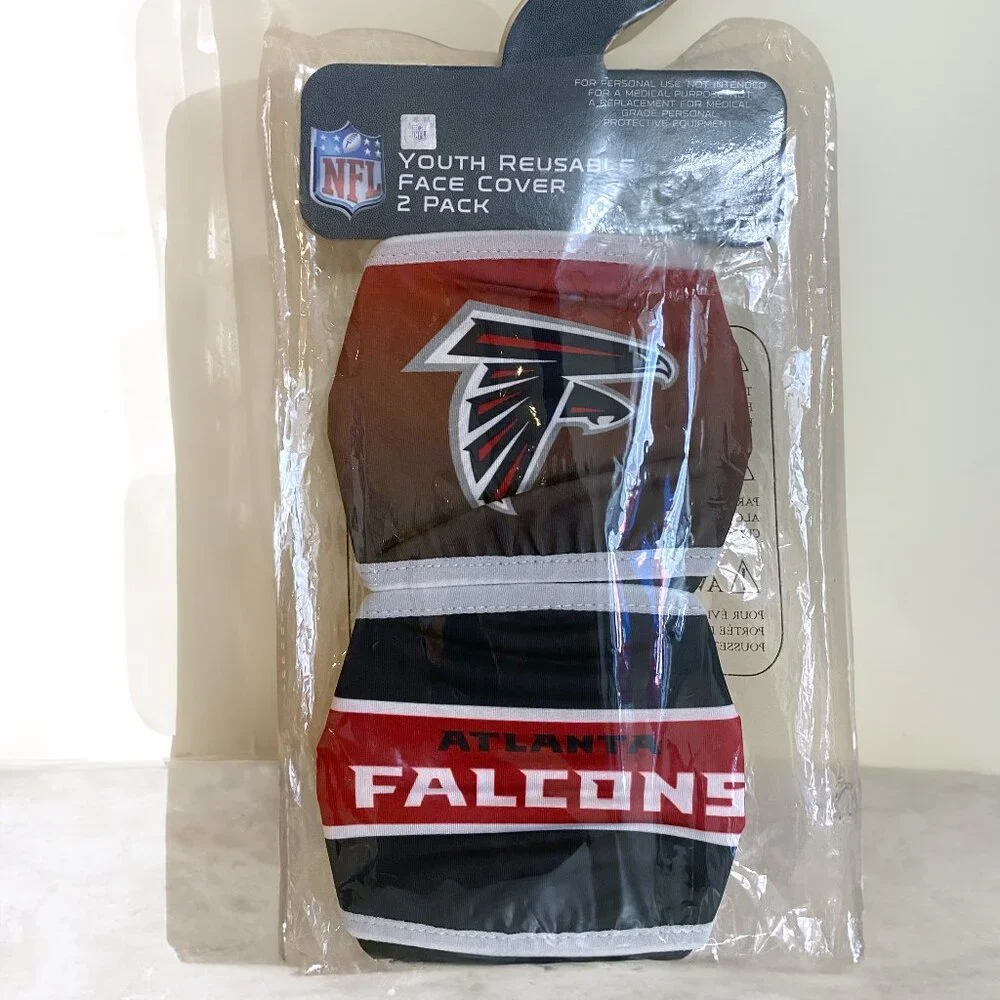 COPY - NFL Youth Reusable Face Cover 2 Pack One Size Atlanta Falcons NWT
